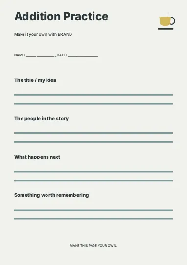 Addition Practice · Spectrum worksheet template