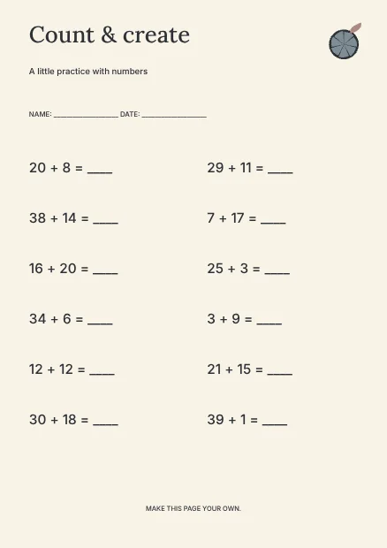 Count & create · Elegant worksheet template