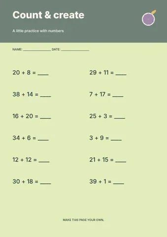 Count & create · Geometric worksheet template