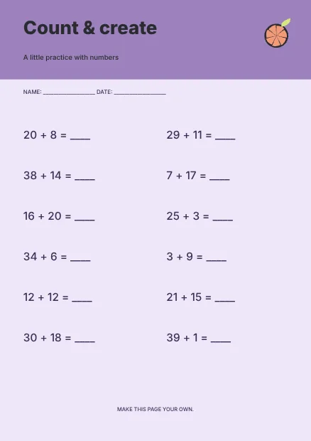 Count & create · Playful worksheet template