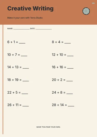 Creative Writing · Medallion worksheet template