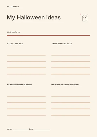 Family Halloween greeting worksheet template