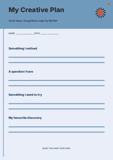 My Creative Plan · Classic 2 worksheet template