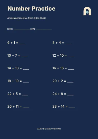 Number Practice · Spectrum 2 worksheet template