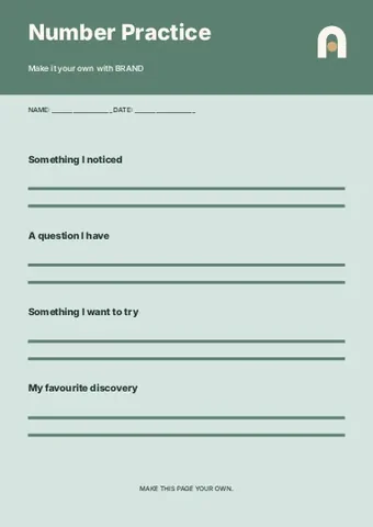 Number Practice · Frame 2 worksheet template