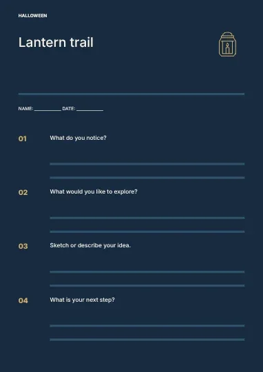 Lantern trail · Editorial worksheet template