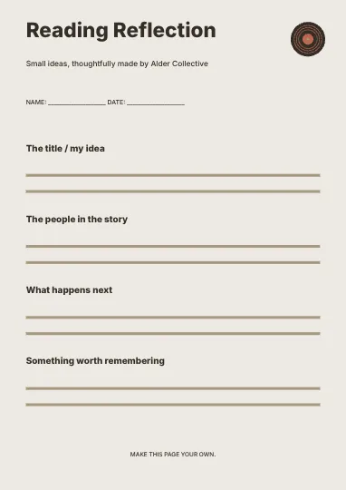 Reading Reflection · Column 2 worksheet template
