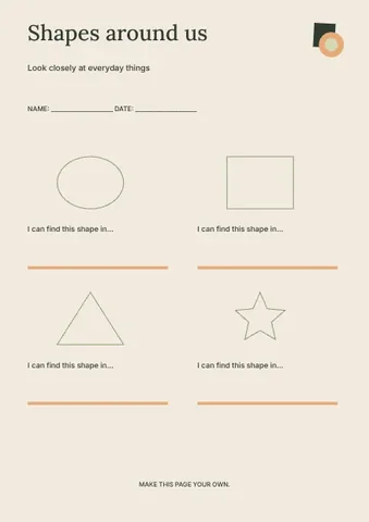 Shapes around us · Editorial worksheet template