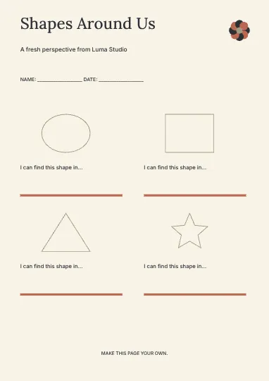 Shapes Around Us · Studio worksheet template