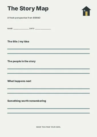 The Story Map · Spectrum worksheet template