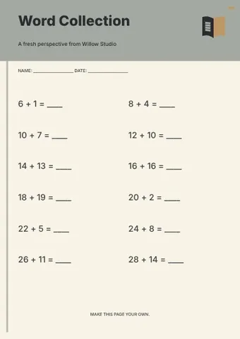Word Collection · Classic worksheet template
