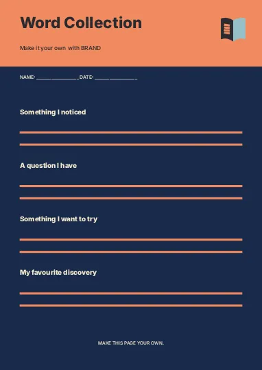 Word Collection · Typographic worksheet template