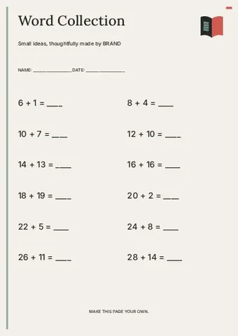 Word Collection · Linework worksheet template