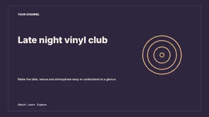 Late night vinyl club · Centered youtube thumbnail template