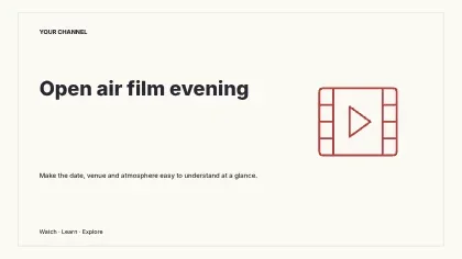 Open air film evening · Framed youtube thumbnail template