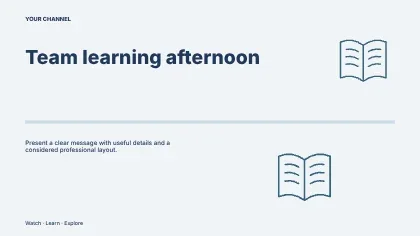 Team learning afternoon · Editorial youtube thumbnail template