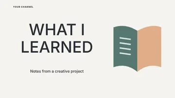 WHAT I LEARNED · Minimal youtube thumbnail template