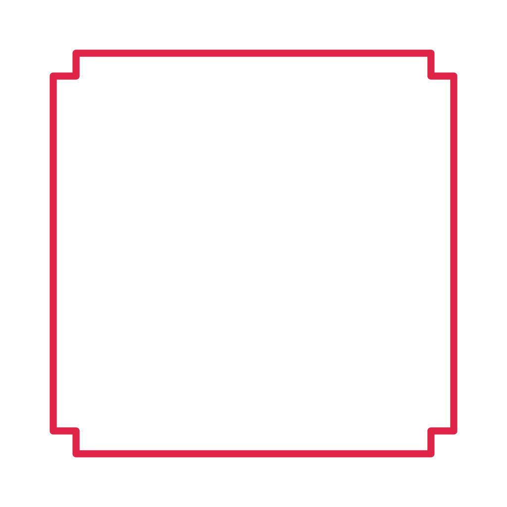Square stepped frame.