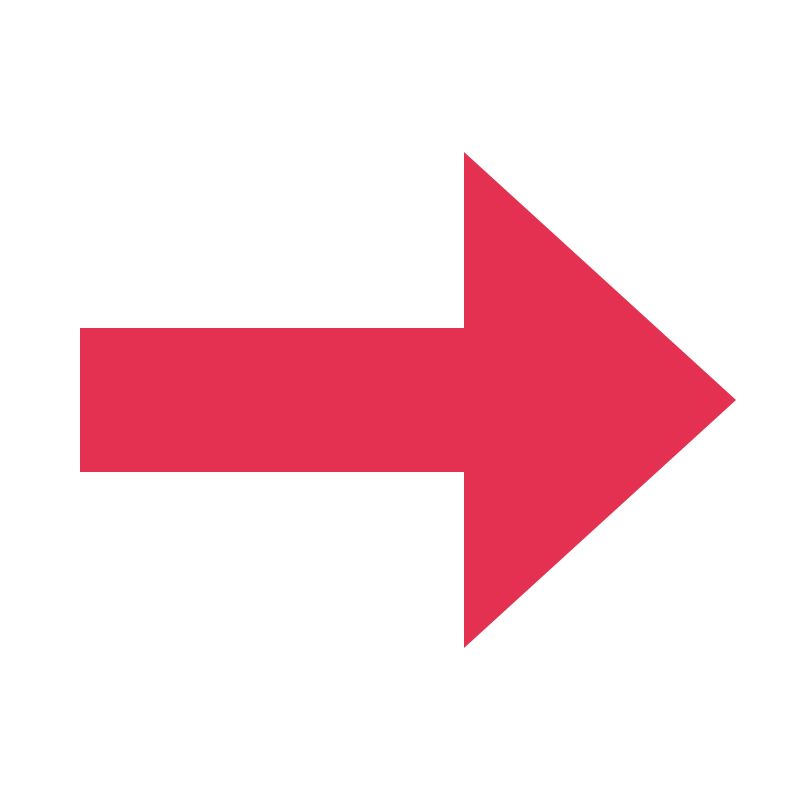 A solid red arrow points to the right with a wide rectangular stem.