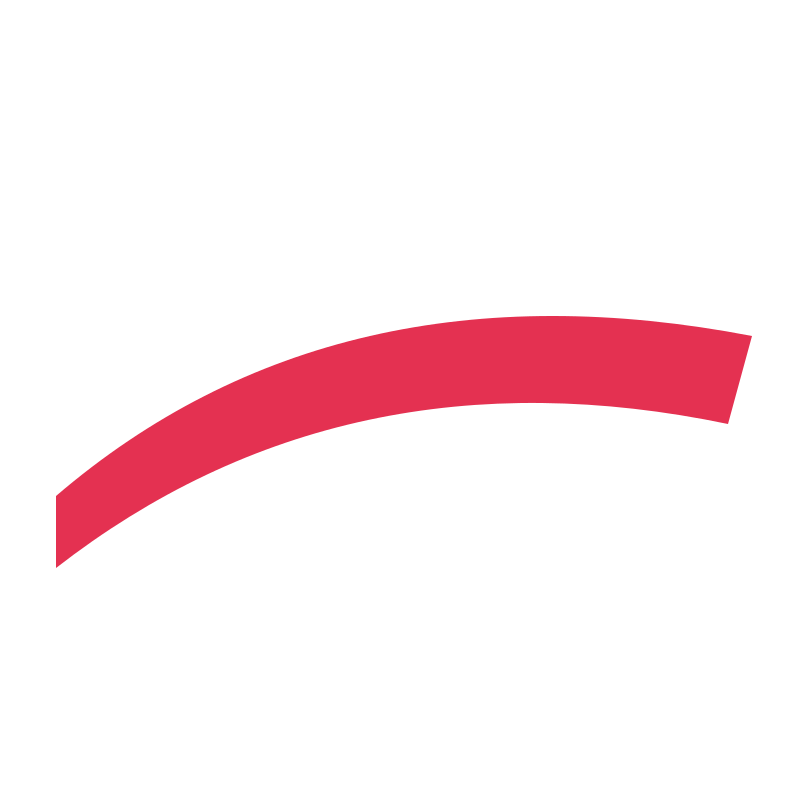 A broad red curved brush style stroke for underlining short headlines.