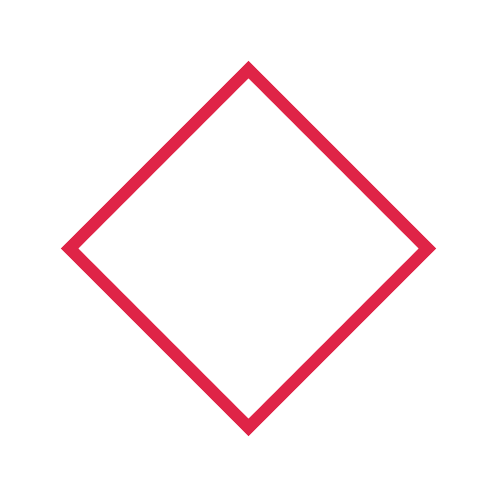 A 4 sided geometric frame uses a single fine outline.