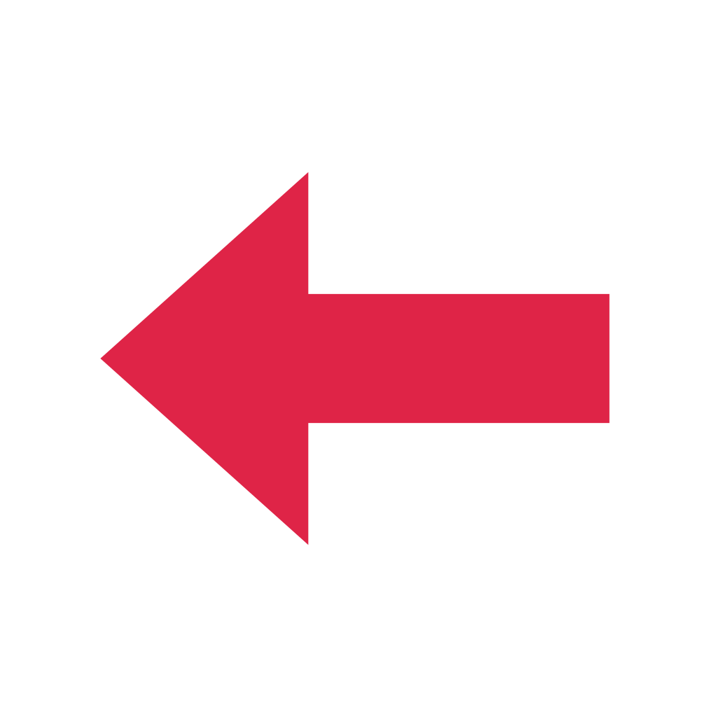 A block arrow points left with open space around its edges.
