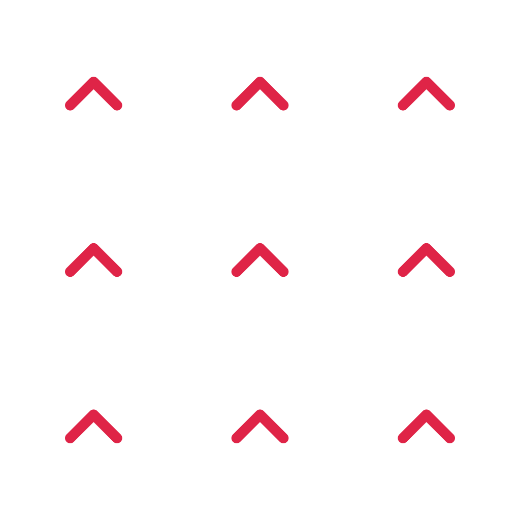 A 3 by 3 arrangement of chevron grid marks leaves transparent space between the motifs.