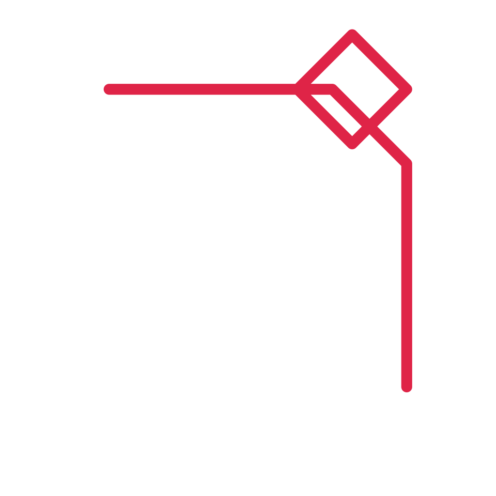 A diamond corner ornament opens towards the centre from the top right corner.