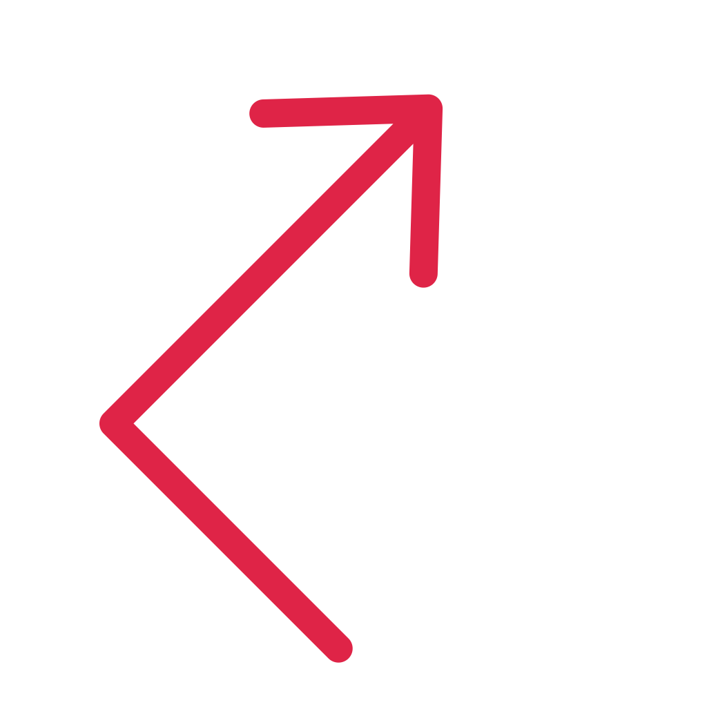 A elbow arrow points up right with open space around its edges.