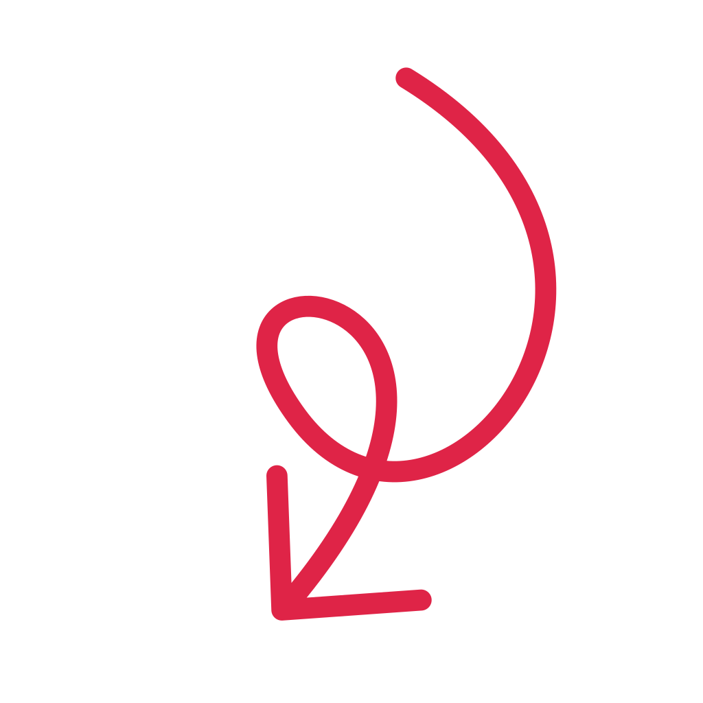 A loop arrow points down left with open space around its edges.