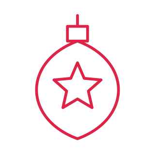 Drop Christmas ornament with star pattern.