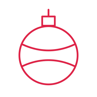 Round Christmas ornament with latitude pattern.