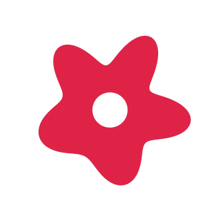 An organic petal form has 5 broad lobes and a smoothly varying outline.