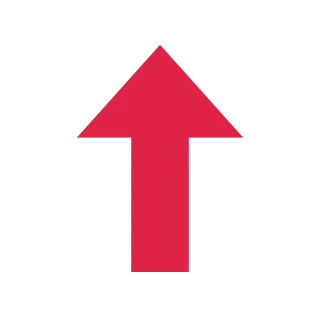 A block arrow points up with open space around its edges.