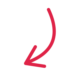 A curved arrow points down left with open space around its edges.