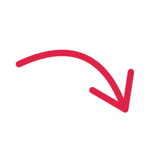 A curved arrow points down right with open space around its edges.