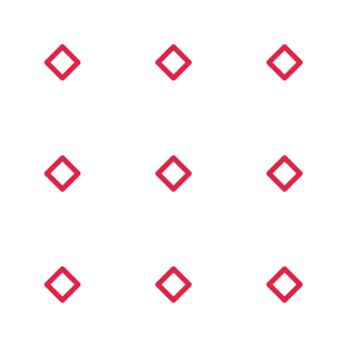 A 3 by 3 arrangement of diamond grid marks leaves transparent space between the motifs.