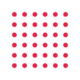 A 6 by 6 arrangement of dot grid marks leaves transparent space between the motifs.