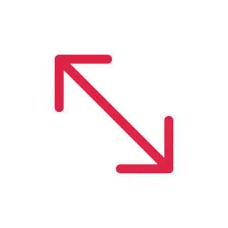 A double arrow points down right with open space around its edges.