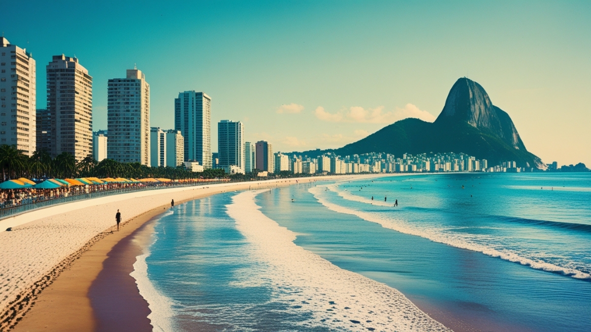 Copacabana Beach és a Sugarloaf-hegy panorámája