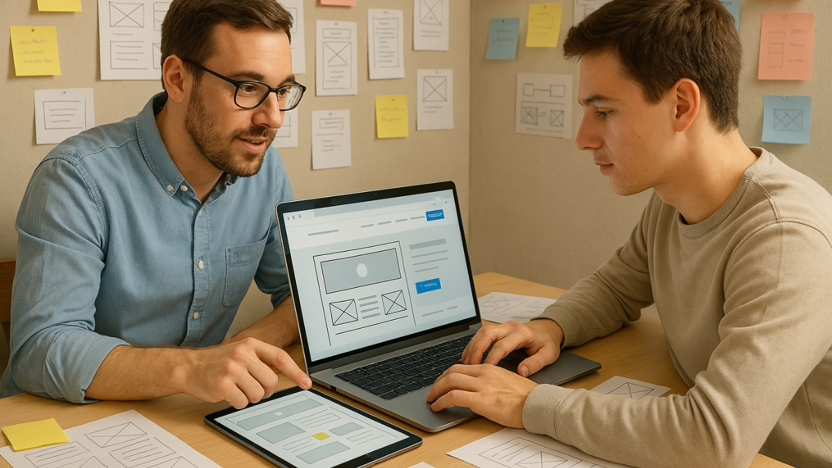 Designers Reviewing Website Wireframes Together