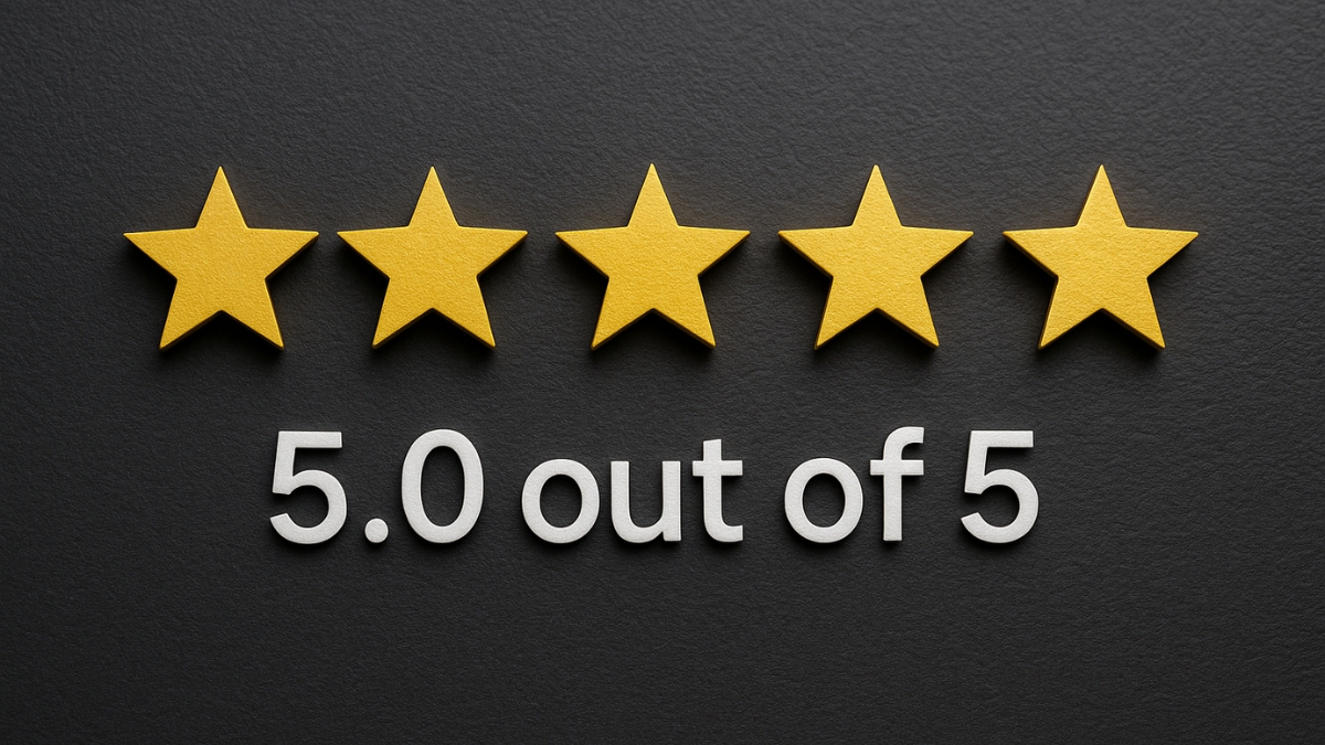 Five Star Rating with Perfect Score Display
