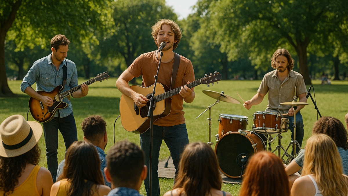 Live Acoustic Band Performing in the Park