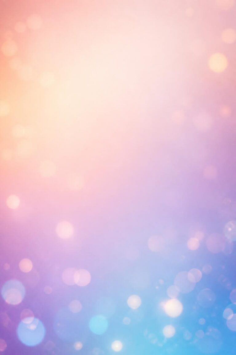 Pastel gradient background with soft glowing bokeh light circles