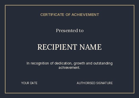 New Year fitness challenge certificate template