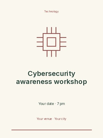 Cybersecurity awareness workshop invitation template