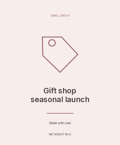 Gift shop seasonal launch label template