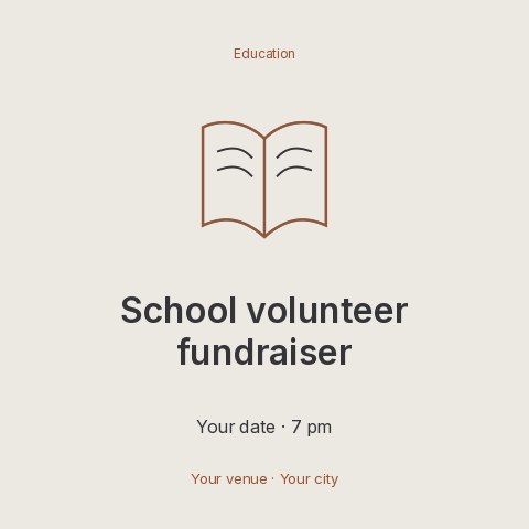 School volunteer fundraiser social media post template
