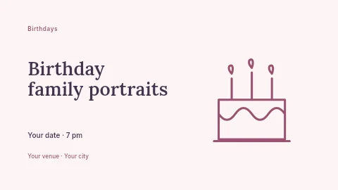 Birthday family portraits banner template