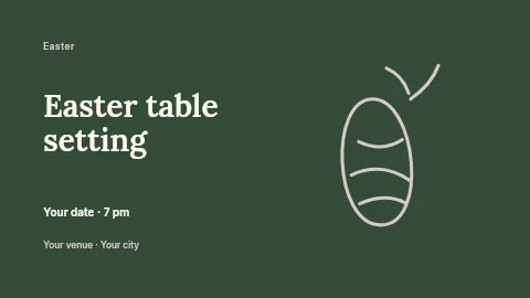 Easter table setting banner template